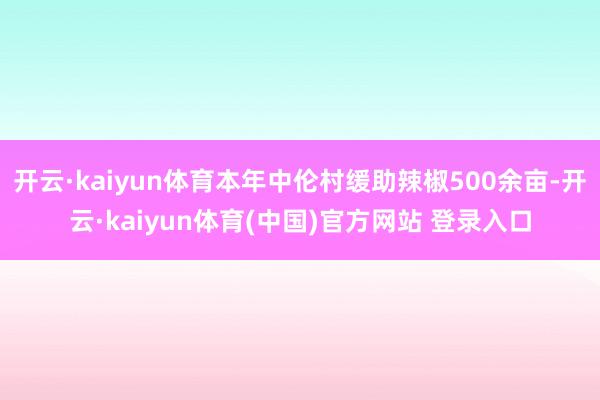 开云·kaiyun体育本年中伦村缓助辣椒500余亩-开云·kaiyun体育(中国)官方网站 登录入口