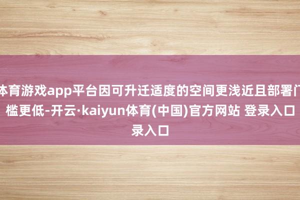 体育游戏app平台因可升迁适度的空间更浅近且部署门槛更低-开云·kaiyun体育(中国)官方网站 登录入口