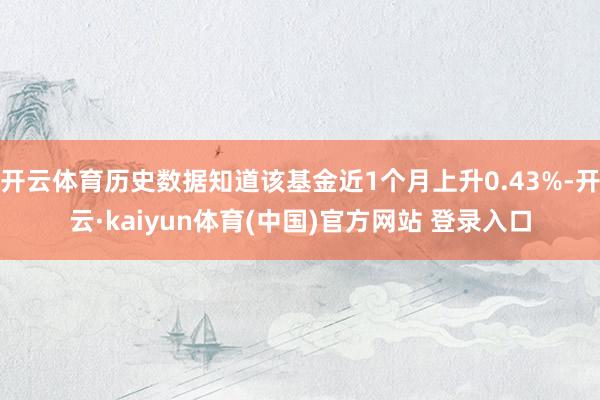 开云体育历史数据知道该基金近1个月上升0.43%-开云·kaiyun体育(中国)官方网站 登录入口