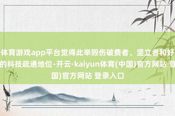 体育游戏app平台觉得此举毁伤破费者、竖立者和好意思国的科技疏通地位-开云·kaiyun体育(中国)官方网站 登录入口