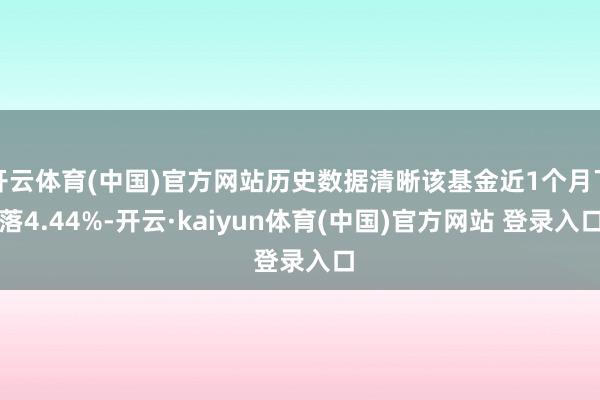 开云体育(中国)官方网站历史数据清晰该基金近1个月下落4.44%-开云·kaiyun体育(中国)官方网站 登录入口